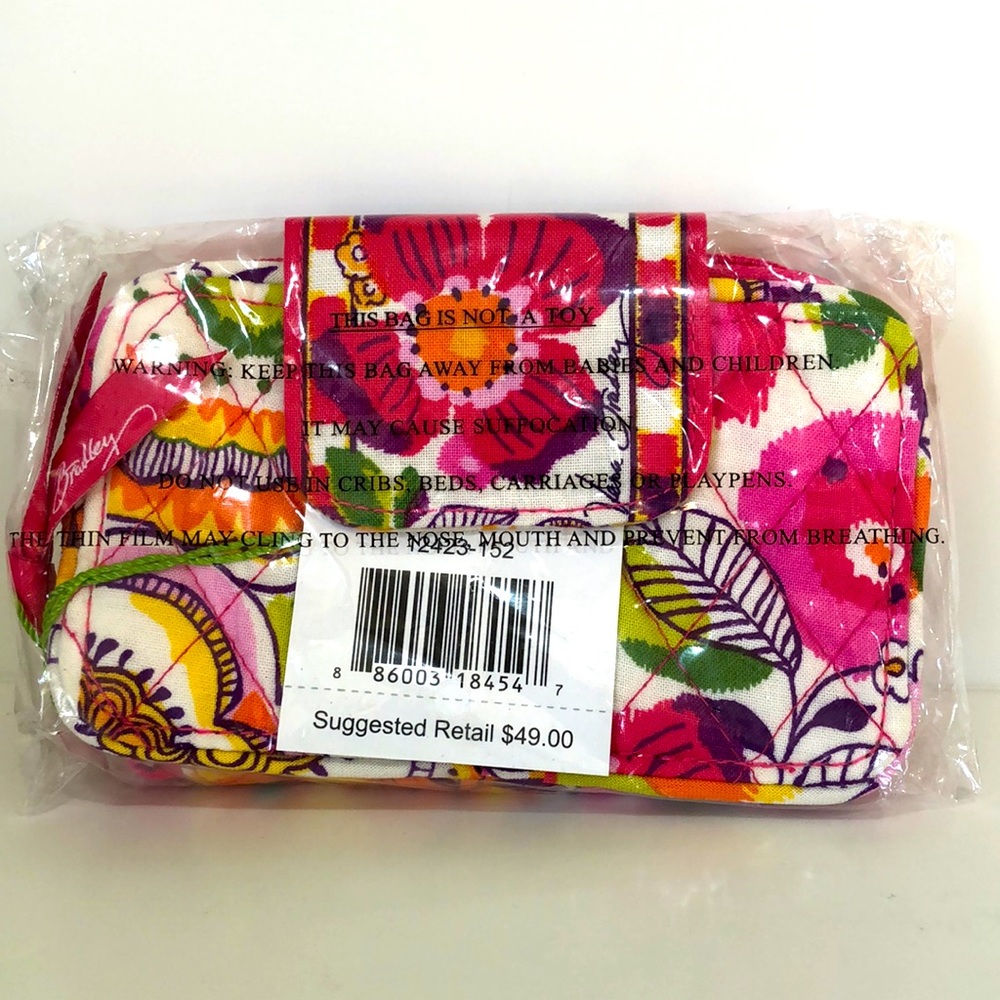 New Vera Bradley Smartphone Wristlet Clementine Stocking Stuffer new w/ tags